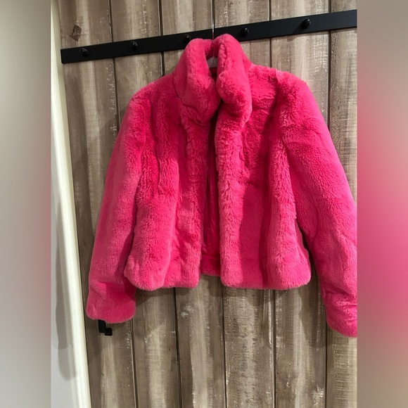 Forever 21 Hot Pink faux fur jacket, M - Picture 9 of 9